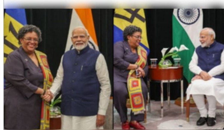 बारबाडोस की प्रधानमंत्री मिया अमोर मोटले के साथ मुलाकात अच्छी रही: पीएम मोदी