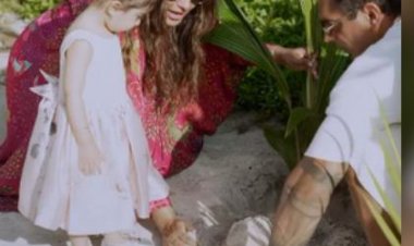 बिपाशा ने पति करण और बेटी देवी के साथ लगाए 'उम्मीद के पौधे'