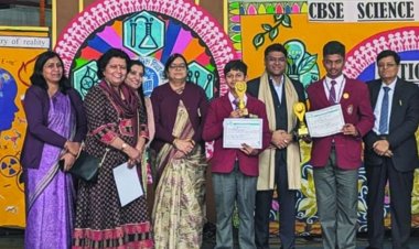 राष्ट्रीय विज्ञान प्रदर्शनी में SPS रोहितनगर का शानदार प्रदर्शन:काव्यांश जैन और एस.यू. सूर्या ने आपदा प्रबंधन श्रेणी में हासिल किया प्रथम स्थान