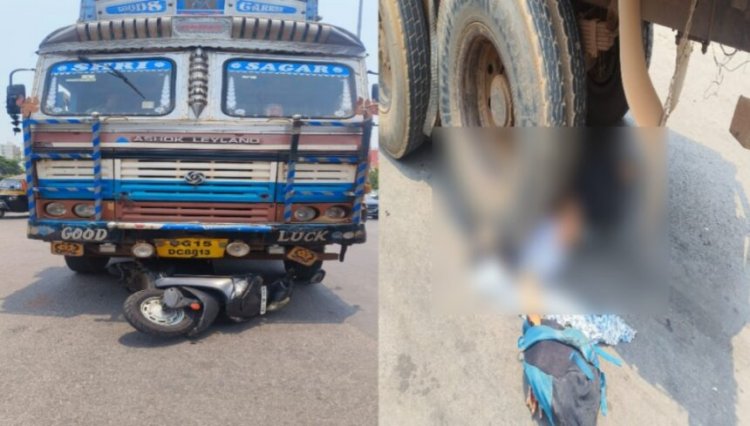 BREAKING : राजधानी के तेलीबांधा चौक में दर्दनाक सड़क हादसा, ट्रक के नीचे दबने से हुई युवती की मौत