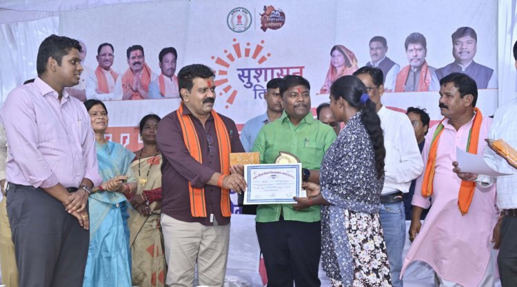 सुशासन तिहार 2025 : जगदलपुर के करन्दोला समाधान शिविर में शामिल हुए उप मुख्यमंत्री  विजय शर्मा और वनमंत्री श्री केदार कश्यप