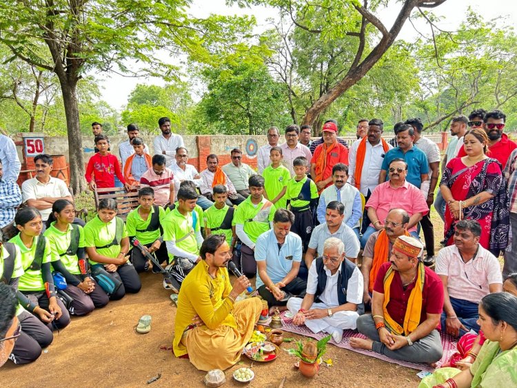तीरंदाजी मैदान, बी एम वाय चरौदा, में  1 जून से 10 जून 2025 तक प्रशिक्षण शिविर का उद्घाटन एवं डोम शेड  निर्माण का भूमिपूजन