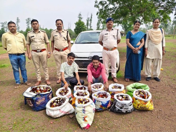 Crime : आबकारी विभाग की बड़ी कार्रवाई, 135 बल्क लीटर अवैध देशी मदिरा और कार जब्त