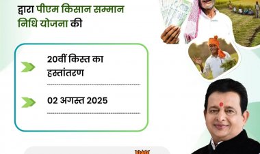 प्रधानमंत्री किसान योजना की 20वीं किस्त जारी,यह सौगात किसानों के आत्मबल और समृद्धि का प्रतीक है : विधायक डॉ संपत अग्रवाल