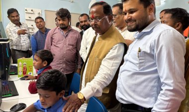 मंत्री  रामविचार नेताम ने किया आश्रम के कल्पना कक्ष का निरीक्षण