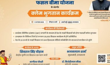 आज मिलेगा प्रधानमंत्री फसल बीमा योजना के क्लेम का राशि,छत्तीसगढ़ के किसान को भी मिलेगा क्लेम का पैसा…
