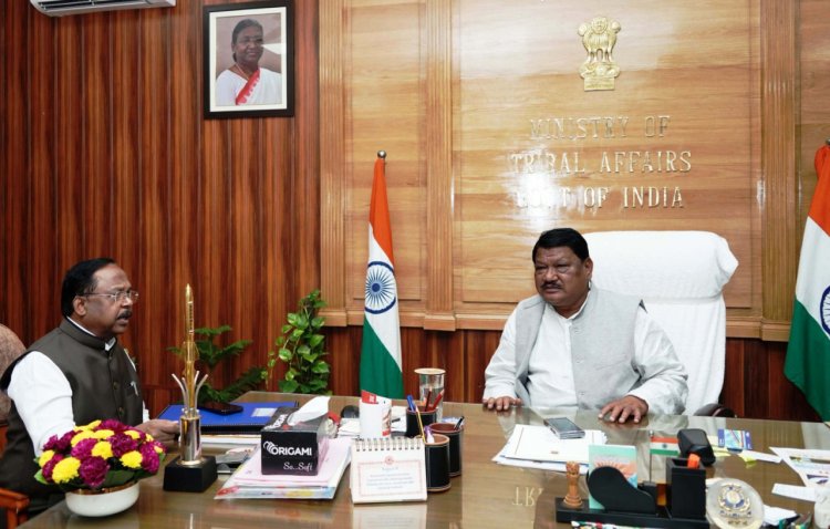 मंत्री रामविचार नेताम ने केन्द्रीय जनजातीय कार्य मंत्री जोएल ओरांव से दिल्ली में की सौजन्य मुलाकात