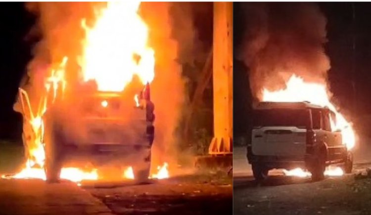 CG NEWS: नेशनल हाईवे 30 पर स्कॉर्पियो में आग, मिनटों में जलकर खाक हुई गाड़ी