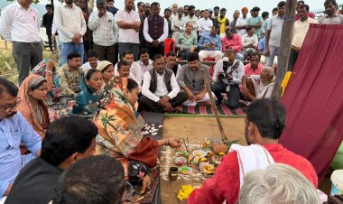 मंत्री श्रीमती लक्ष्मी राजवाड़े ने लांजित में जलाशय जीर्णाेद्धार कार्य का किया भूमिपूजन