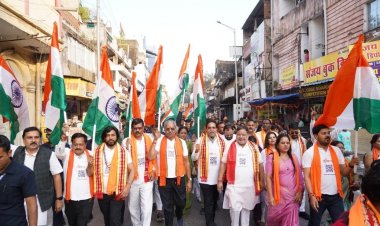 सांसद बृजमोहन के नेतृत्व में छत्तीसगढ़ की सबसे बड़ी,  8 किलोमीटर लंबी यूनिटी मार्च निकली