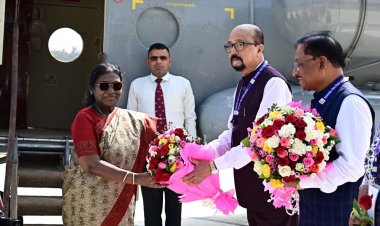 राष्ट्रपति श्रीमती मुर्मु का अंबिकापुर में आत्मीय स्वागत