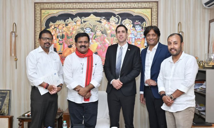 उपमुख्यमंत्री  विजय शर्मा से इस्राइल के आर्थिक प्रतिनिधि  यैर ओशेरॉफ की सौजन्य भेंट