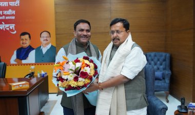 भाजपा राष्ट्रीय कार्यकारी अध्यक्ष नितिन नबीन से भेंट कर डॉ. राज ने शुभकामनाएँ दी