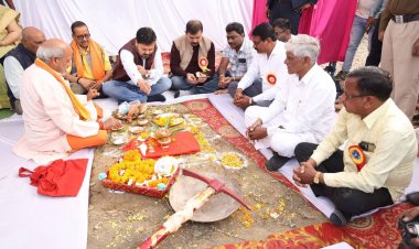 ग्राम दोन्देकला में 75.23 लाख की लागत से बनने वाले नए हाई स्कूल भवन का विधायक अनुज शर्मा ने किया भूमिपूजन