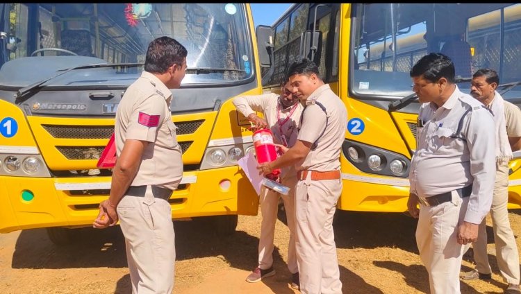 स्कूली बच्चों की सुरक्षा को लेकर सख्ती, 50 बसों की जांच में 18 वाहनों पर कार्रवाई