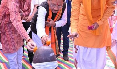 नीलकंठेश्वर महादेव मंदिर के प्राण-प्रतिष्ठा समारोह में मुख्यमंत्री श्री विष्णु देव साय हुए शामिल