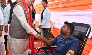 जन्मदिन पर सेवा का संदेश: मुख्यमंत्री श्री साय ने जन्मदिन पर रक्तदान शिविर का किया शुभारंभ