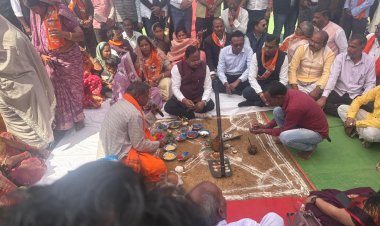 कृषि मंत्री  राम विचार नेताम ने धोन्धा प्रतापपुर में किया कृषि महाविद्यालय का भूमि पूजन