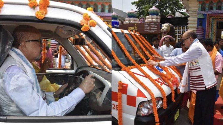 राज्यपाल रमेन डेका ने श्री जगन्नाथ मंदिर ट्रस्ट को सौंपी एम्बुलेंस की चाबी