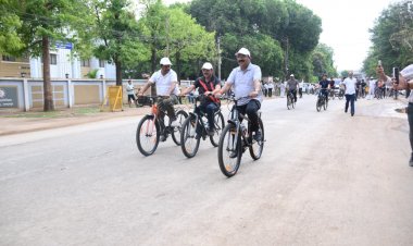 उप मुख्यमंत्री  अरुण साव ने सायकल चलाकर फिट रहने और पर्यावरण संरक्षण का दिया संदेश