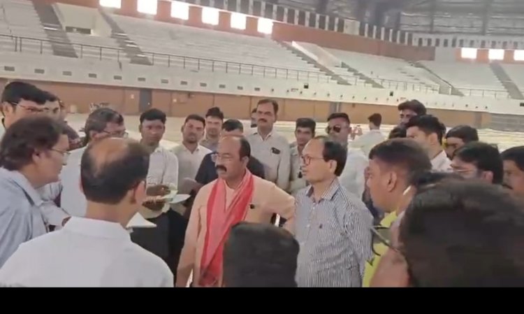 डिप्टी सीएम अरुण साव फिर एक्शन मोड में, बहतराई स्टेडियम में अधिकारियों पर भड़के!