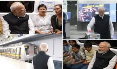 दिल्ली मेट्रो से सफर कर एसआरसीसी पहुंचे प्रधानमंत्री मोदी, बच्चों के साथ की बातचीत, शताब्दी समारोह में हुए शामिल