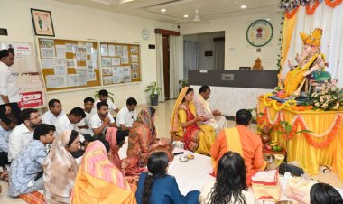  रामविचार नेताम के शासकीय निवास में विधि-विधान से हुई भगवान गणेश की स्थापना